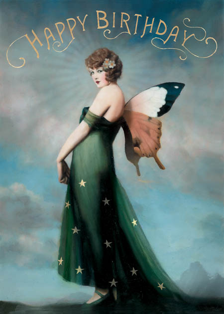 Happy Birthday Butterfly Girl Greeting Card by Stephen Mackey